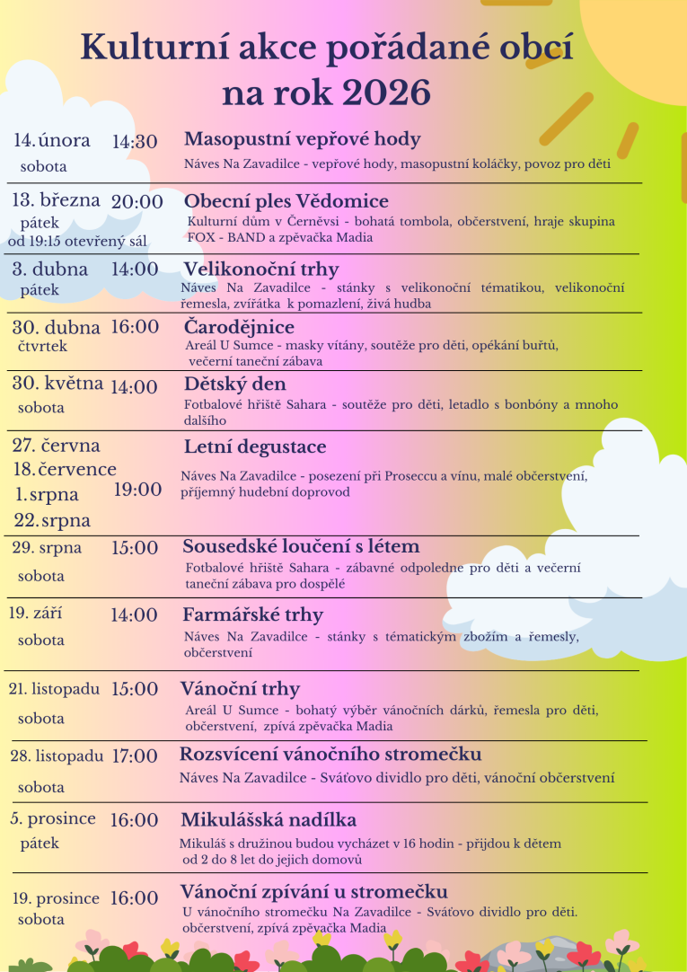 Kulturn&iacute; akce na rok 2026